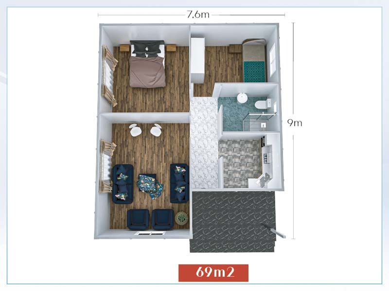 Prefabrik Ev 69 m2 Tek Katl�