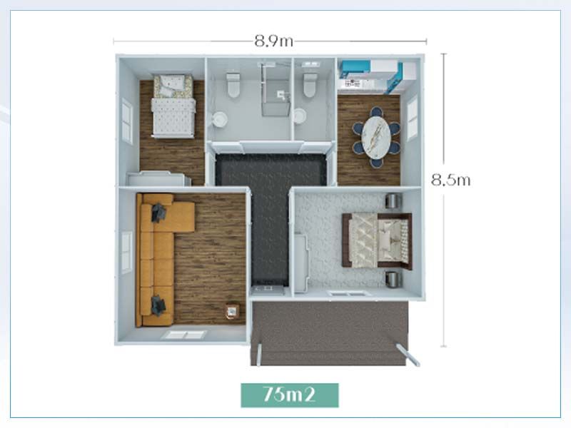 Prefabrik Ev 75 m2 Tek Katl�