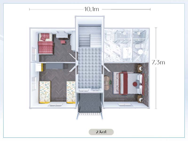 Prefabrik Ev 148 m2 �ki Katl�